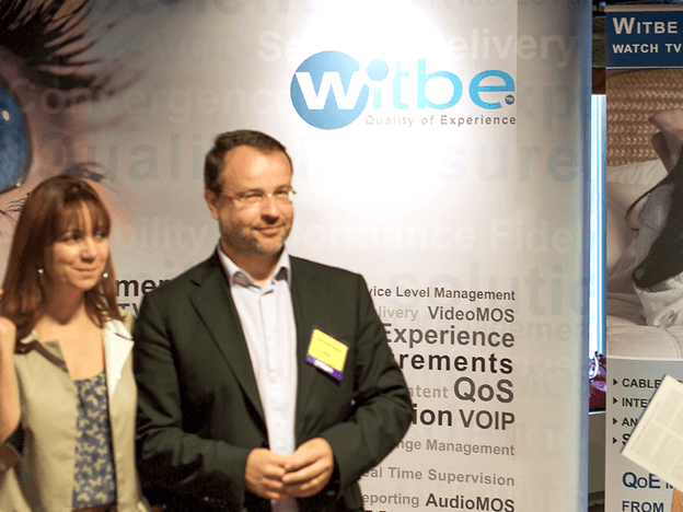Witbe co-founders at an early event presenting their vision for video quality monitoring.