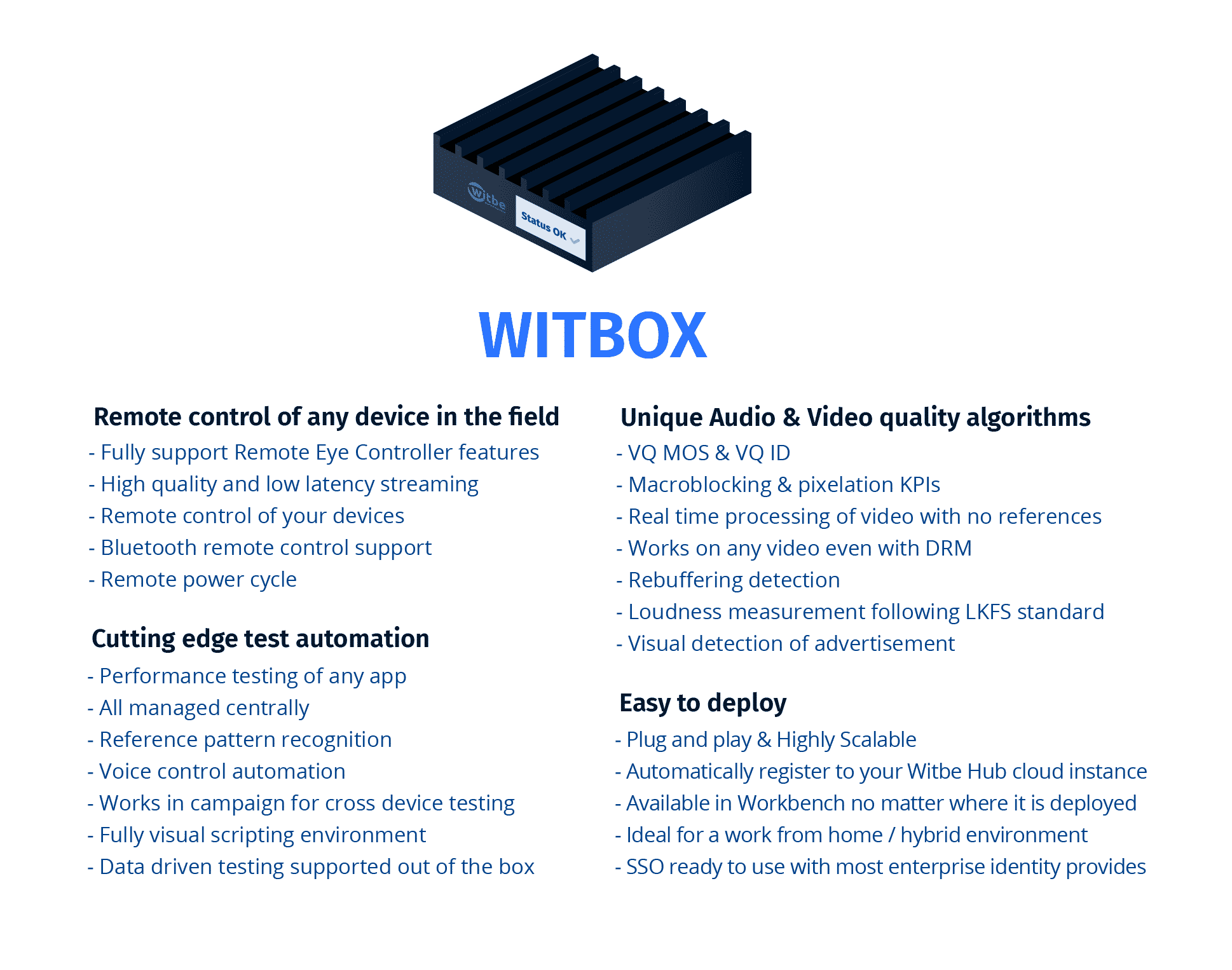 The smallest robot for remote control and automated testing