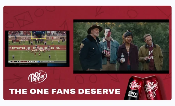 Stay live ads dr.pepper on a football game