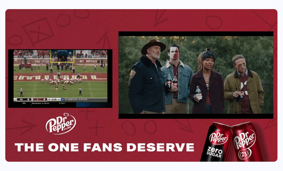 Stay live ads dr.pepper on a football game