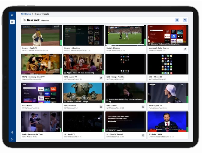 Virtual NOC mosaic interface in iPad
