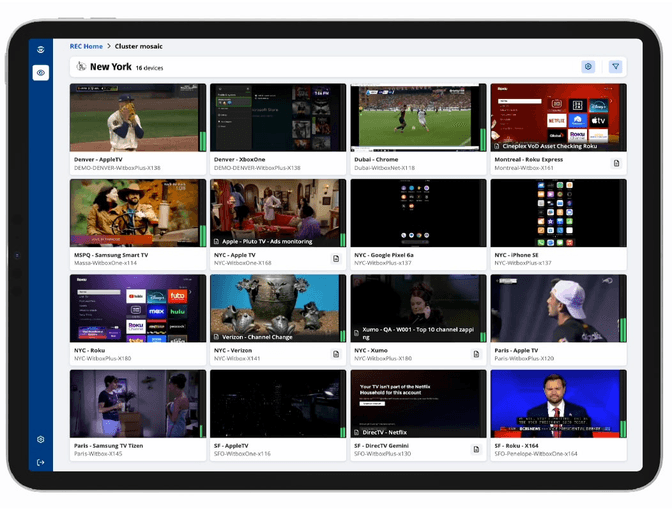 Virtual NOC mosaic interface in iPad
