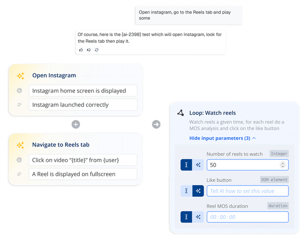 Witbe Agentic AI creating adaptive test scenarios from natural language prompts with intelligent automation.