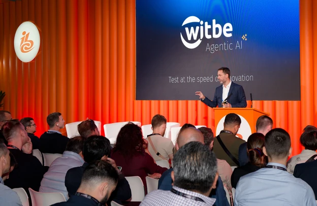 Witbe Agentic AI presentation at IBC, highlighting AI-driven QA automation and real-device monitoring for OTT and Smart TV apps