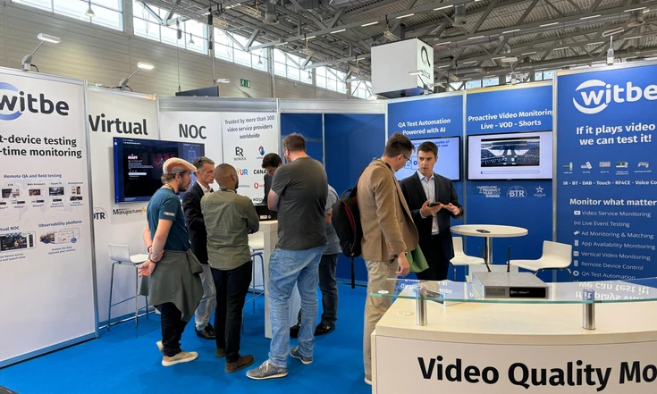 Witbe booth at ANGA COM 2025 showcasing video testing and monitoring solutions.