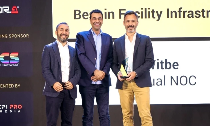 Witbe team receiving the Virtual NOC award at CABSAT Dubai 2025.