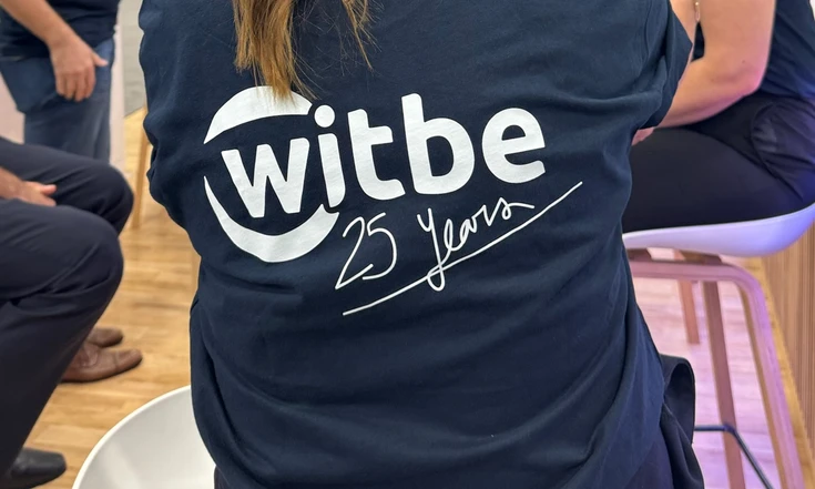 Witbe 25 years anniversary t-shirt showcased at NAB Show 2025.