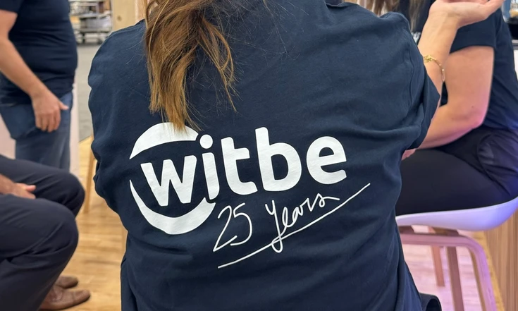 Witbe 25 years anniversary t-shirt showcased at NAB Show 2025.
