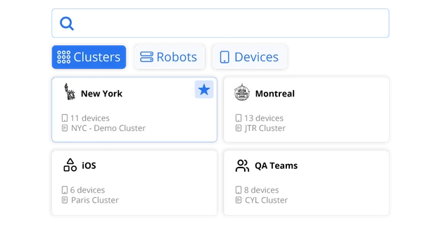 Witbe REC dashboard showing device clusters and connected teams for personalized monitoring.