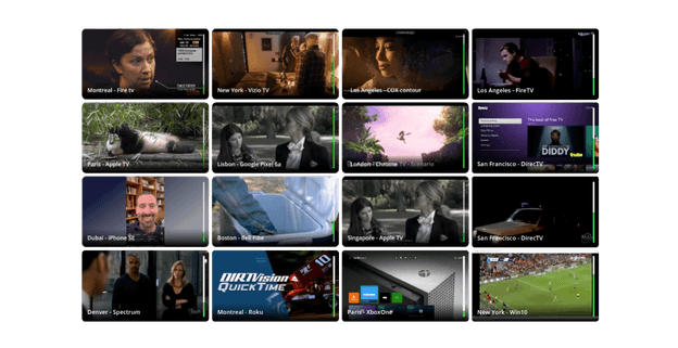 Witbe Mosaic View displaying multiple live device feeds for large-scale monitoring in the Virtual NOC.