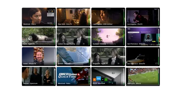 Witbe Mosaic View displaying multiple live device feeds for large-scale monitoring in the Virtual NOC.
