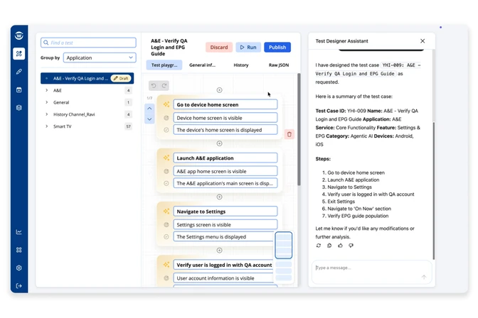 Witbe Test designer generates goal based steps